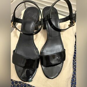 Tory Burch Glossy Black Sandals